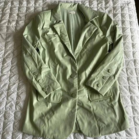 For Love & Lemons sage green Talia boyfriend blazer - Picture 4 of 10
